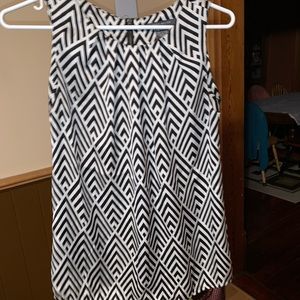 Suzy Shier satiny material tank dress top with partial zipper back.